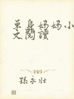 单身妈妈小说全文阅读封面
