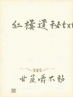 红楼遗秘txt