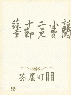 苏十二小说最新章节免费阅读