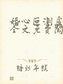 婚心叵测卢丹妮全文免费阅读小说