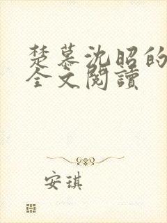 楚慕沈昭的小说全文阅读