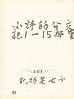 小诗的公交车日记1一15哪里能看封面