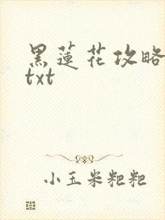 黑莲花攻略手册txt