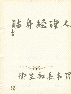 贴身经理人txt