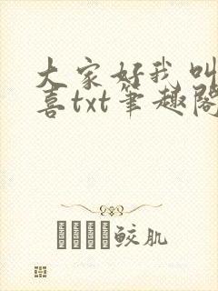 大家好我叫林小喜txt笔趣阁封面