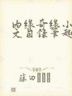 内缘奇缘小说全文目录笔趣阁封面