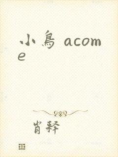 小鸟 acome封面