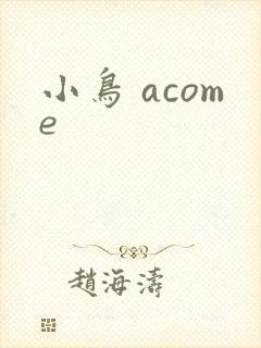 小鸟 acome封面