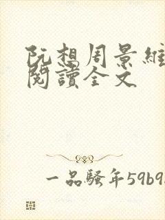 阮想周景维免费阅读全文