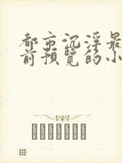 都市沉浮最快超前预览的小说3030封面
