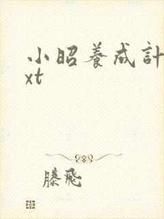 小昭养成计划txt封面