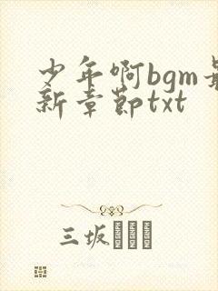 少年啊bgm最新章节txt