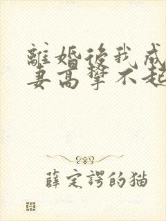 离婚后我成了前妻高攀不起的神封面