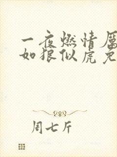 一夜燃情厉先生如狼似虎免费阅读