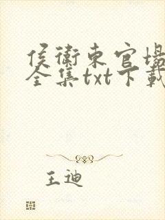 侯卫东官场笔记全集txt下载