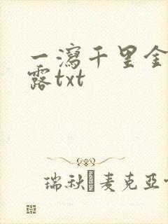 一泻千里金银花露txt
