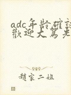 adc年龄确认欢迎大驾光临小说