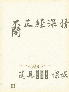 不正经深情笔趣阁封面