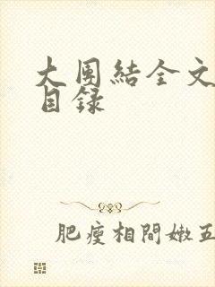 大团结全文阅读目录封面