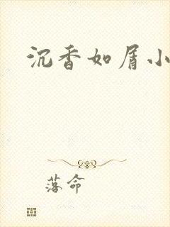 沉香如屑小说封面