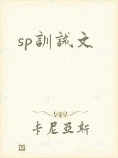 sp训诫文封面