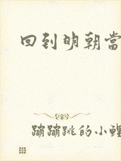 回到明朝当太子