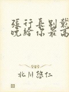 张行长别戴了今晚给你最高的待遇