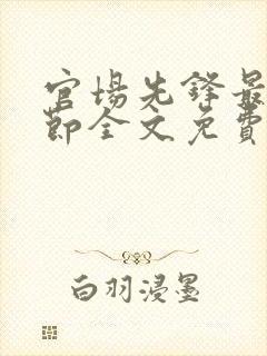 官场先锋最新章节全文免费阅读封面