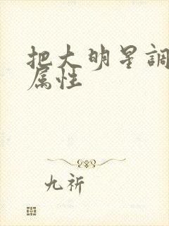 把大明星调成专属性