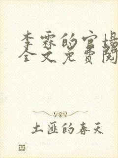 李霖的官场小说全文免费阅读封面