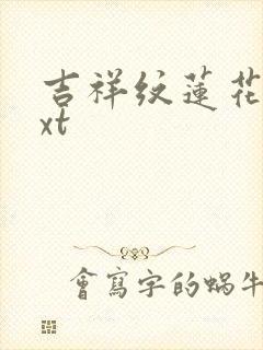 吉祥纹莲花楼txt