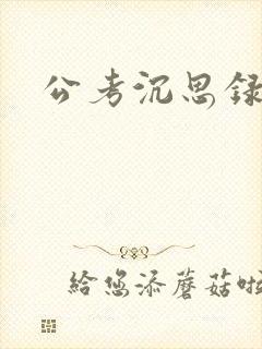 公考沉思录