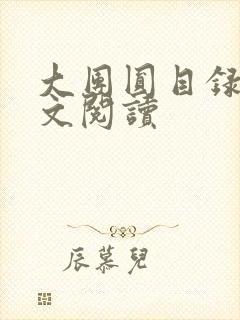 大团圆目录及全文阅读封面