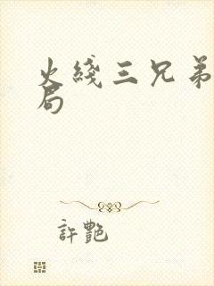 火线三兄弟大结局封面