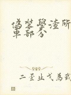 伪装学渣所有开车部分封面