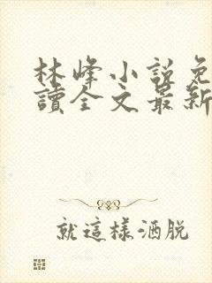 林峰小说免费阅读全文最新章节封面