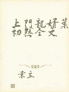 上门龙婿叶辰萧初然全文封面
