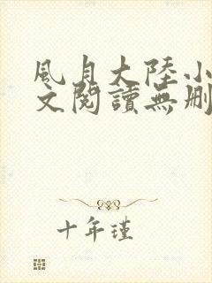 风月大陆小说全文阅读无删减封面