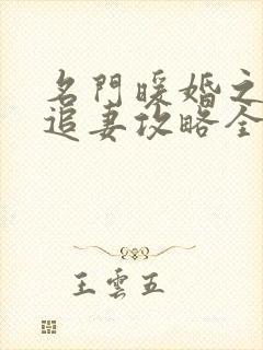 名门暖婚之权爷追妻攻略全文免费阅读