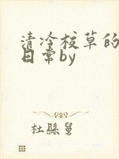 清冷校草的抹布日常by封面
