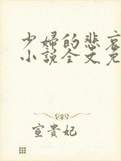 少妇的悲哀榆木小说全文免费阅读笔趣阁下载