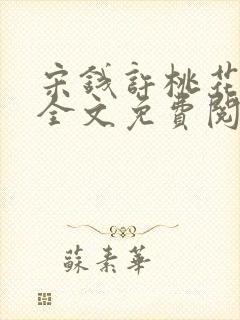 宋钱许桃花小说全文免费阅读封面