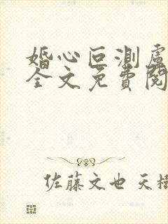 婚心叵测卢丹妮全文免费阅读小说