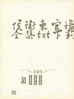 侯卫东官场笔记全集txt下载