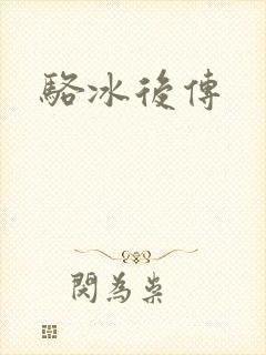 骆冰后传封面