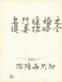 名门暖婚之权爷追妻攻略全文免费阅读