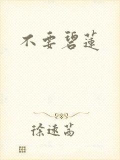 不要碧莲封面