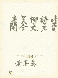 老吴柳诗晴笔趣阁全文免费阅读