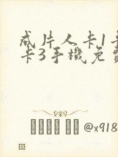 成片人卡1卡2卡3手机免费看封面