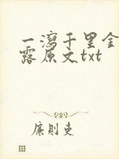 一泻千里金银花露原文txt